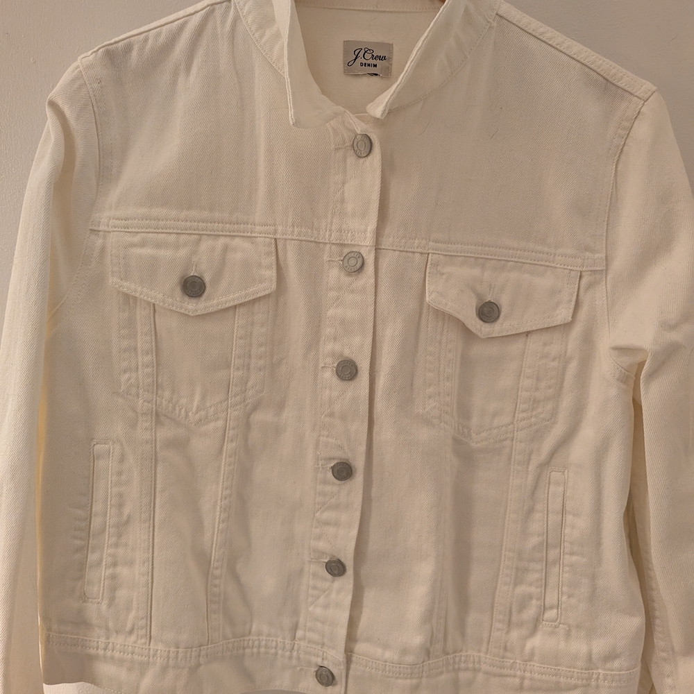 J. Crew Women's White Denim Jacket | XL
